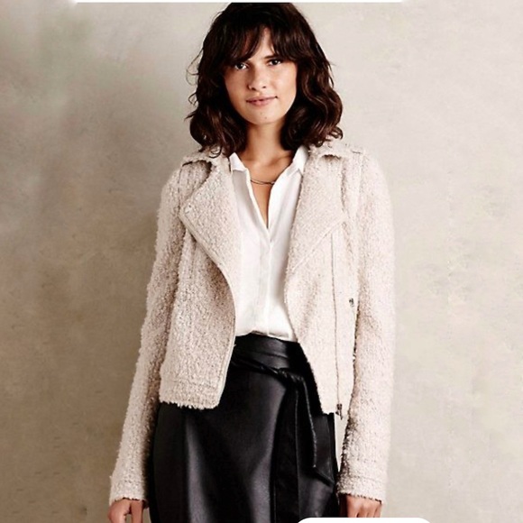 Anthropologie Jackets & Blazers - Anthropologie Elevenses Northland  Boucle Moto Jacket Motorcycle Size S